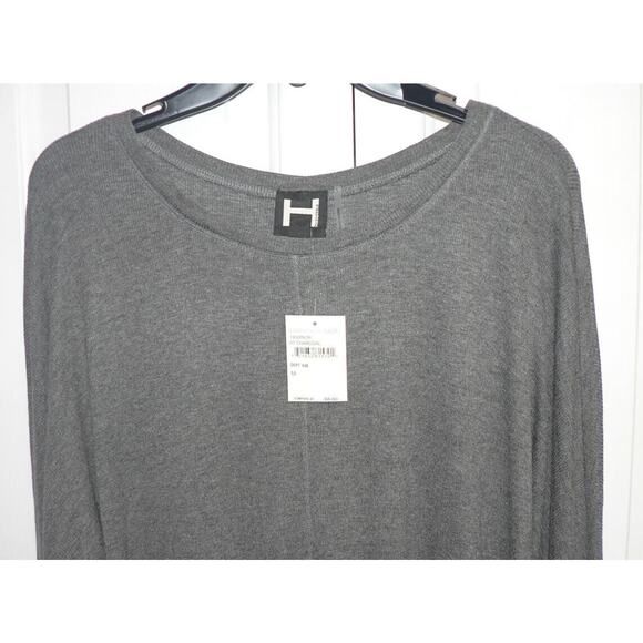 H by Bordeau Women's Long Dolman Sleeve Scoop Neck Tee in Charcoal Medium $58 - Picture 2 of 3
